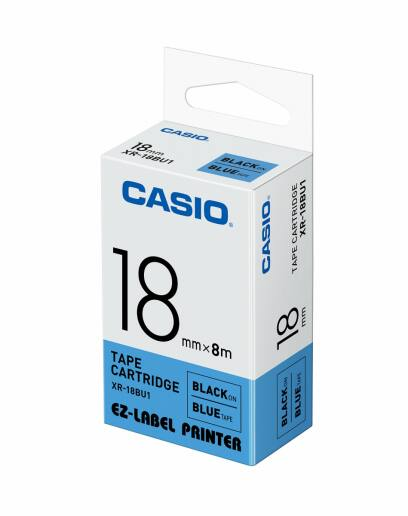 Casio Tape XR18BU1 - 18mm -Black on Blue