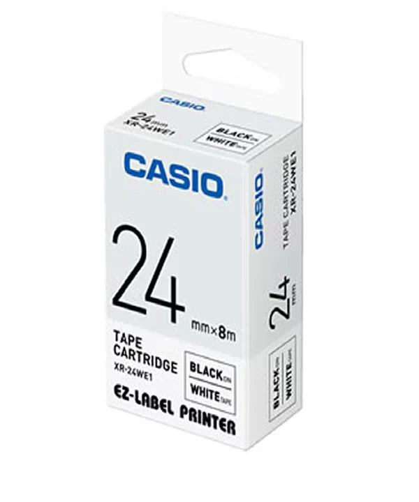 Casio XR-24X1 Label it tape, Width 24mm (Black on White)
