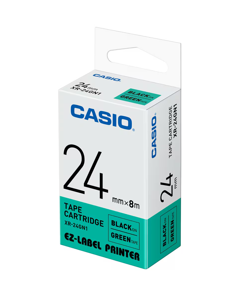 Casio Tape XR24GN1 - 24mm -Black on Green