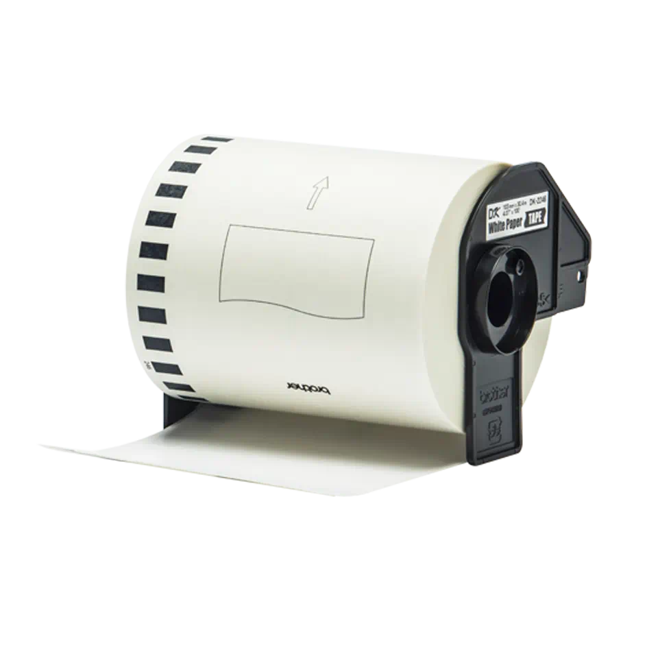 Brother DK-22246 Continuous Paper Label Roll, Width 103mm (Black on White)