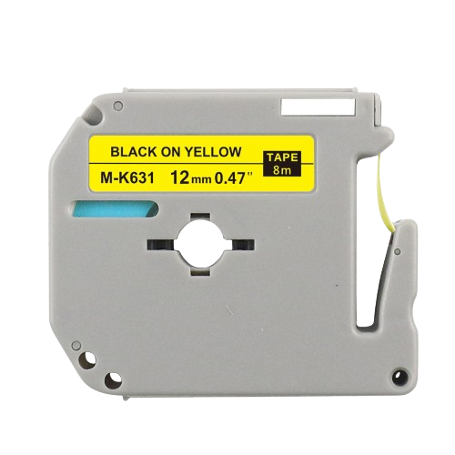 Brother M-K631 Label Tape, Width 12mm (Black on Yellow)