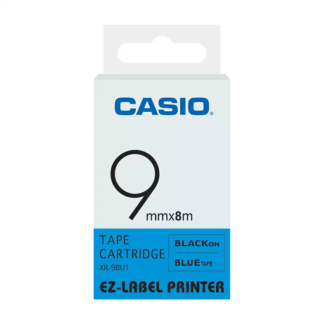 Casio XR-9BU1 Label it tape, 9mm (Black on Blue)