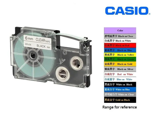 Casio XR6YW1 Label it tape, 6mm (Black on Yellow)