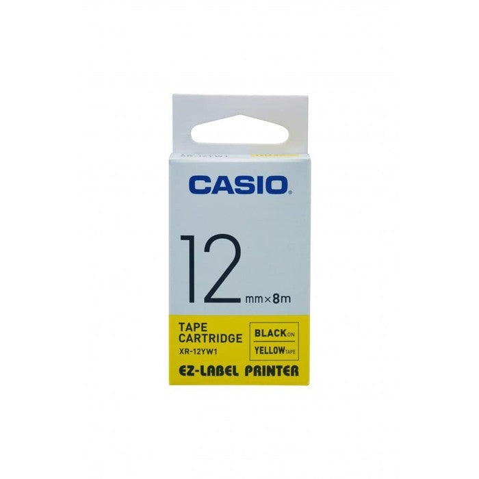 Casio Tape XR12YW1 - 12mm - Black on Yellow -