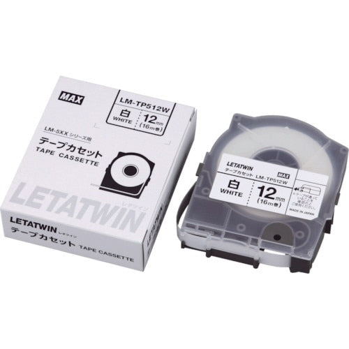 Max Letatwin LM-TP512W Label Tape Cassette, Width 12mm (White)