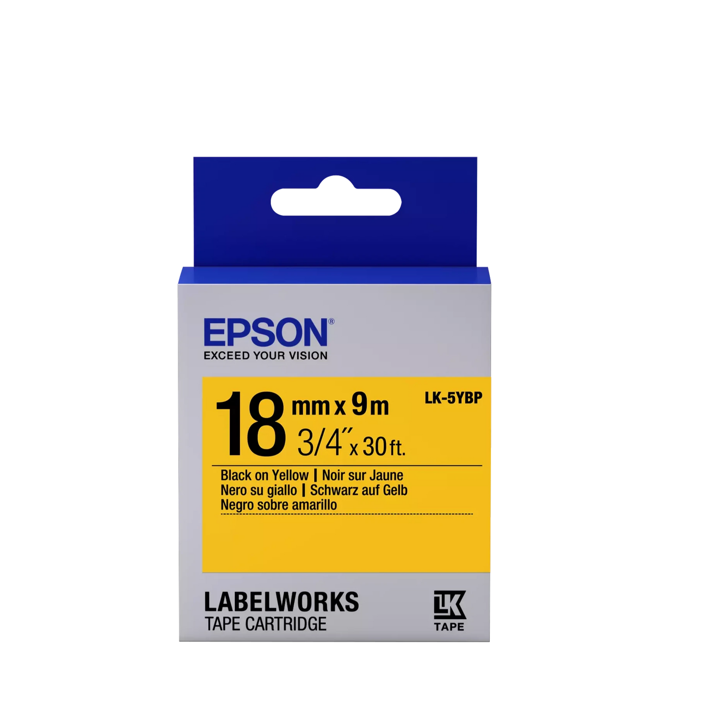 Epson Tape - 18mm - Black on Yellow - LK5YBP