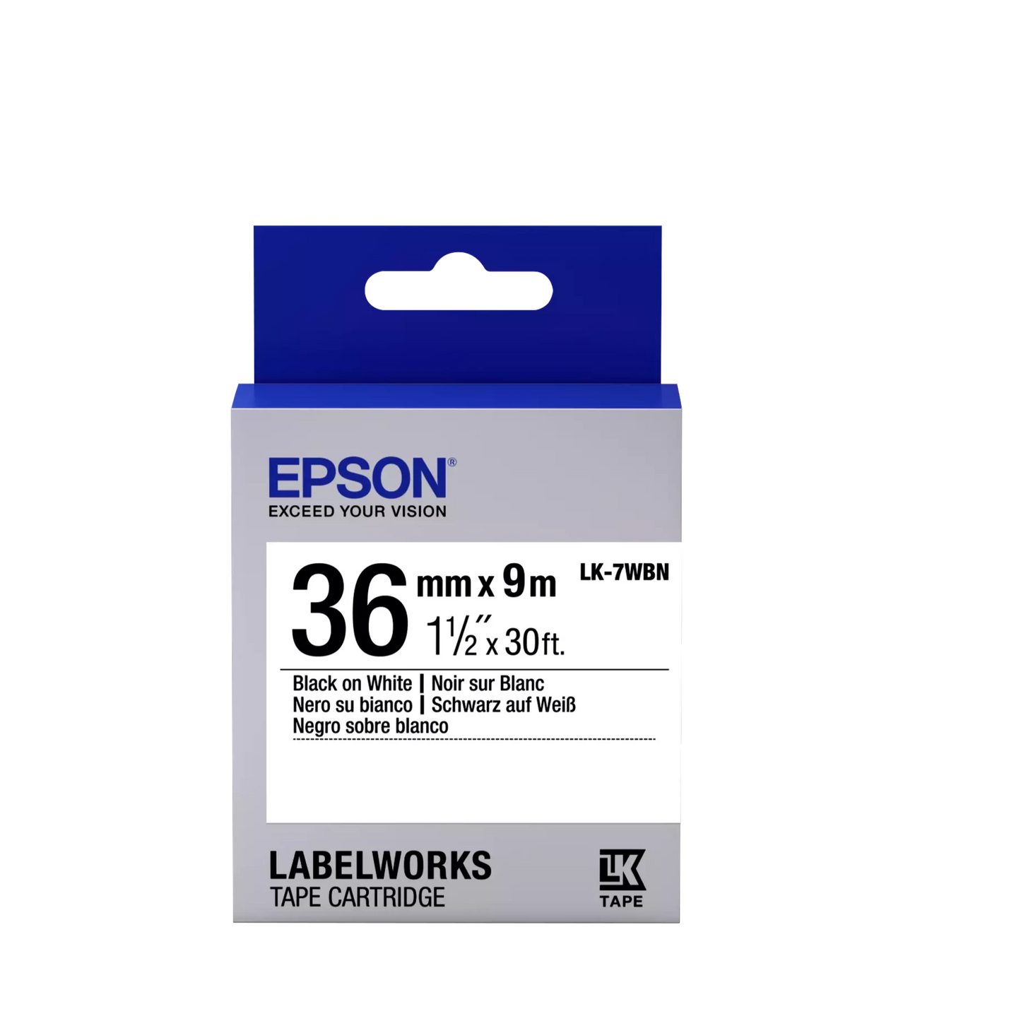 Epson Tape - 36mm - Black on White - LK7WBN