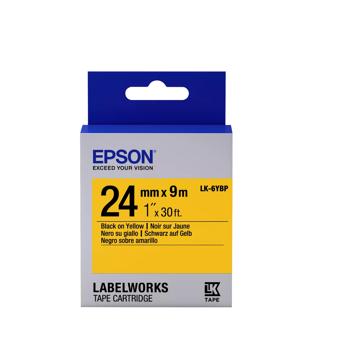 Epson Tape - 24mm - Black on Yellow -LK6YBP