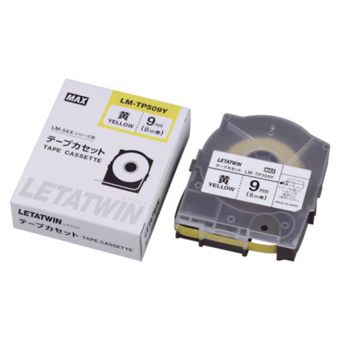 Max Letatwin LM-TP509Y Label Tape Cassette, Width 9mm (Yellow)