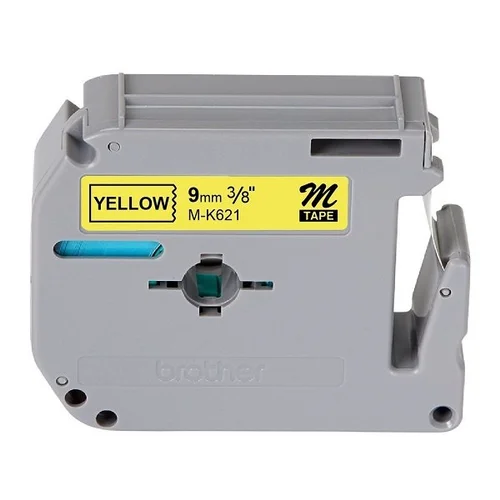 Brother M-K621 Label Tape, Width 9mm (Black on Yellow)
