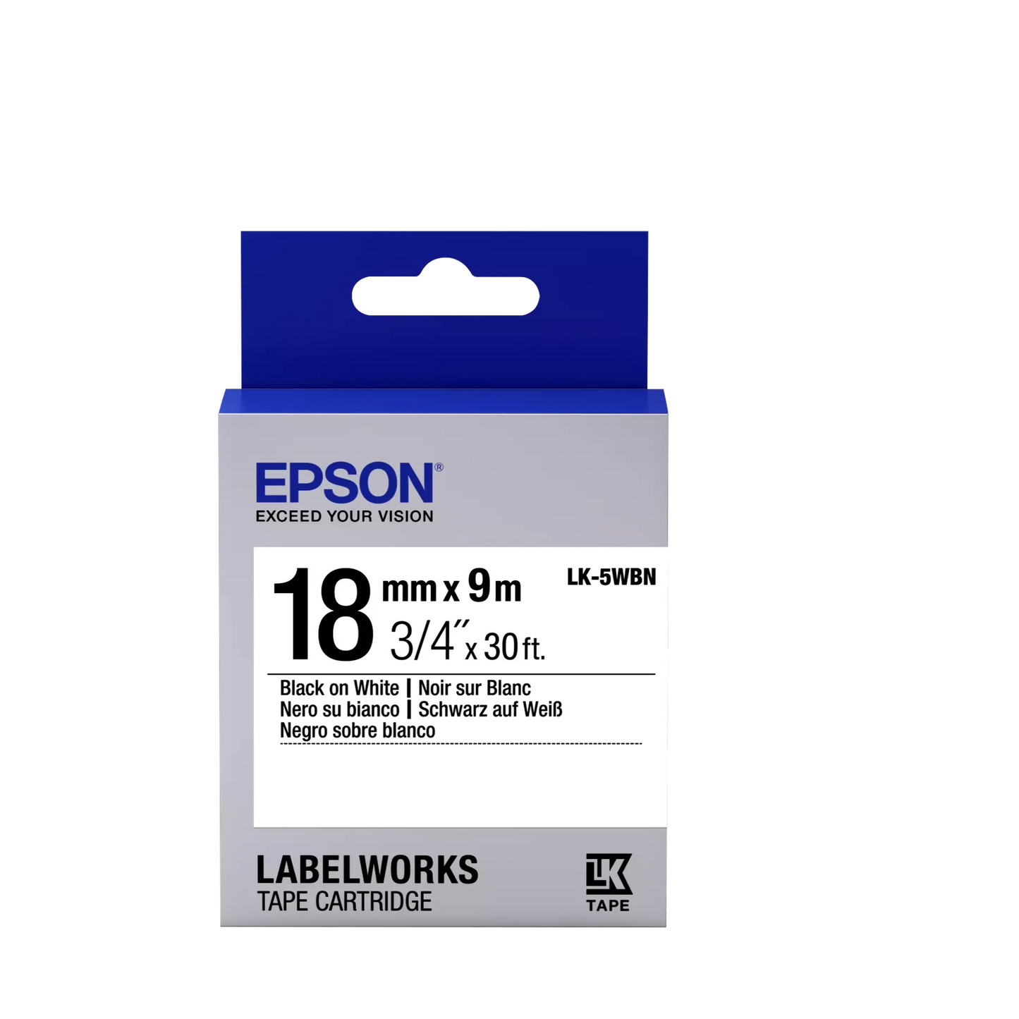 Epson Tape - 18mm - Black on White - LK5WBN